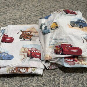 Disney Pixar Cars movie Pottery Barn Queen fitted and flat sheets